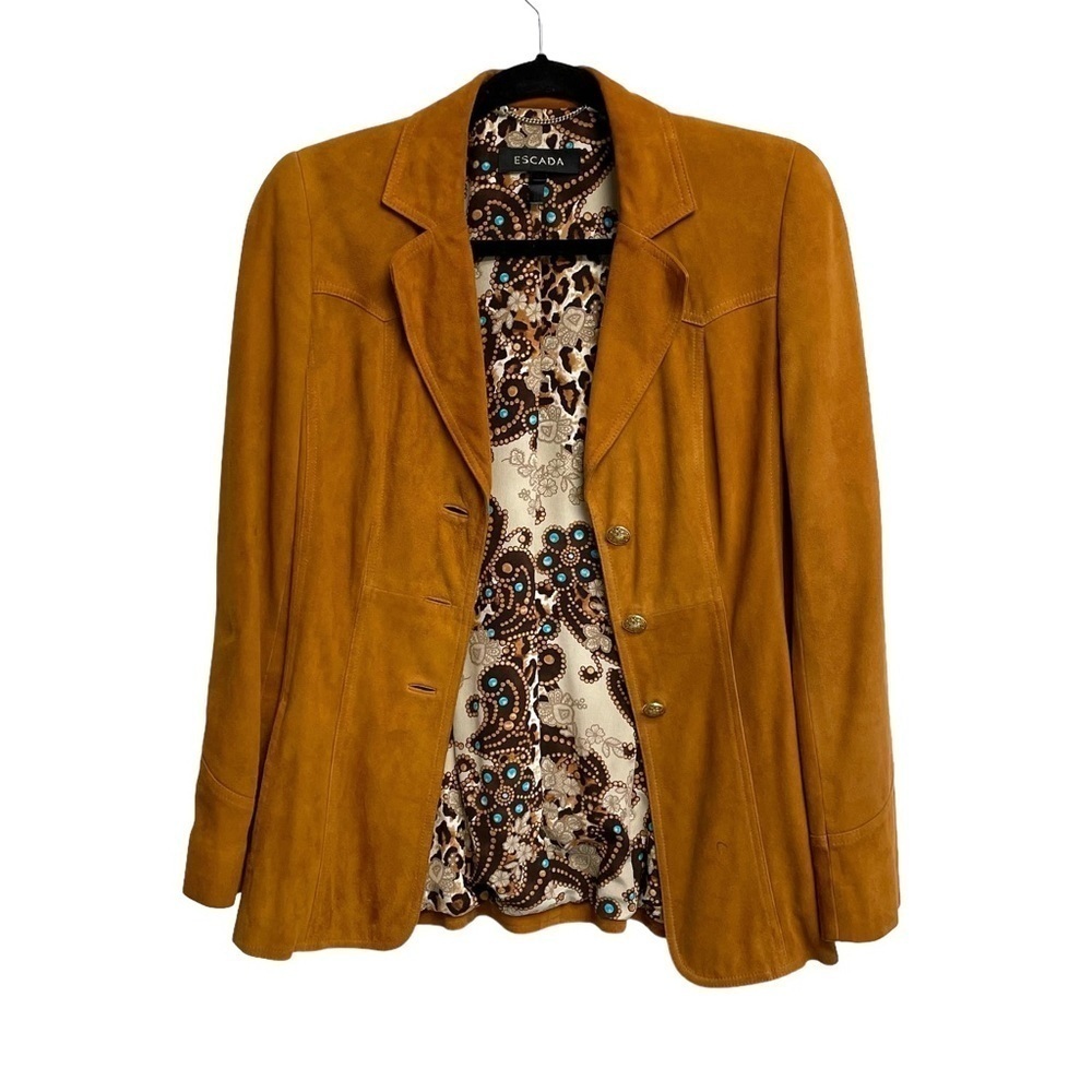 ESCADA Suede Button Front Blazer Jacket 34